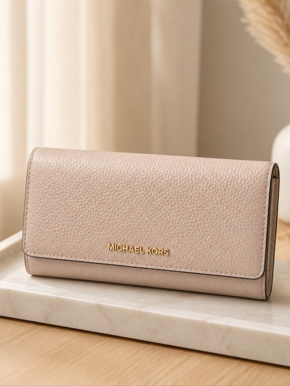 Michael Kors Blush Pebbled Leather Wallet